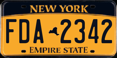 NY license plate FDA2342