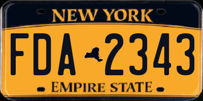 NY license plate FDA2343