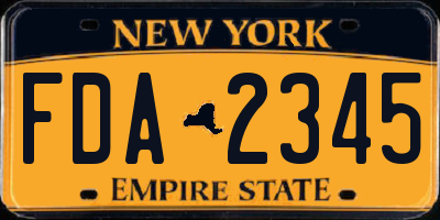 NY license plate FDA2345