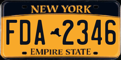 NY license plate FDA2346