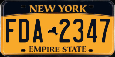 NY license plate FDA2347
