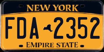 NY license plate FDA2352