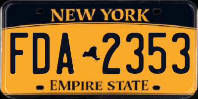NY license plate FDA2353