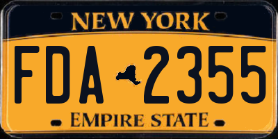 NY license plate FDA2355