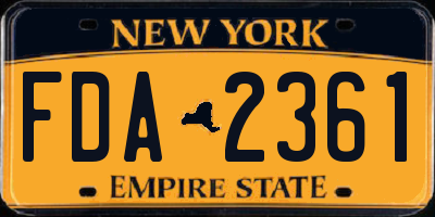 NY license plate FDA2361
