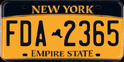 NY license plate FDA2365