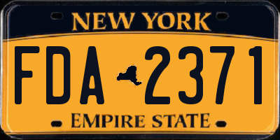 NY license plate FDA2371