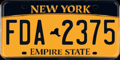 NY license plate FDA2375