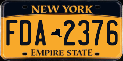 NY license plate FDA2376