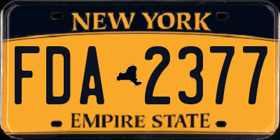 NY license plate FDA2377