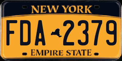 NY license plate FDA2379