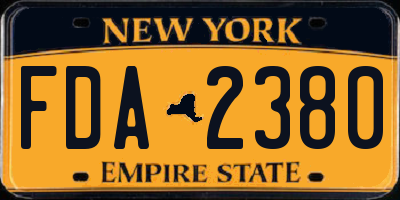 NY license plate FDA2380