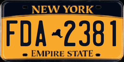 NY license plate FDA2381