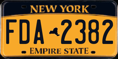 NY license plate FDA2382