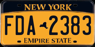 NY license plate FDA2383