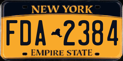 NY license plate FDA2384
