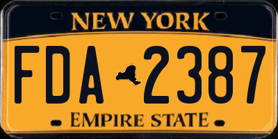 NY license plate FDA2387