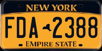 NY license plate FDA2388
