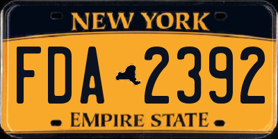 NY license plate FDA2392
