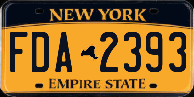 NY license plate FDA2393