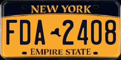 NY license plate FDA2408