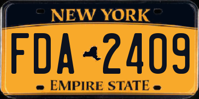 NY license plate FDA2409