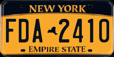 NY license plate FDA2410