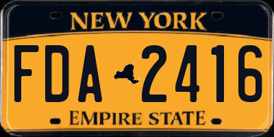 NY license plate FDA2416