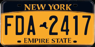 NY license plate FDA2417