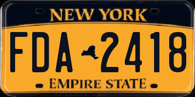 NY license plate FDA2418