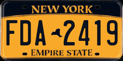 NY license plate FDA2419