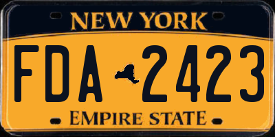 NY license plate FDA2423