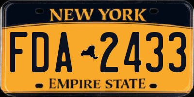 NY license plate FDA2433
