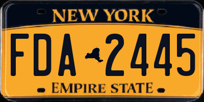 NY license plate FDA2445