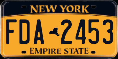 NY license plate FDA2453