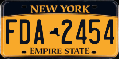 NY license plate FDA2454