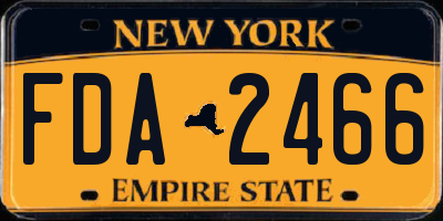 NY license plate FDA2466