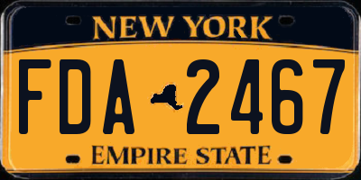 NY license plate FDA2467