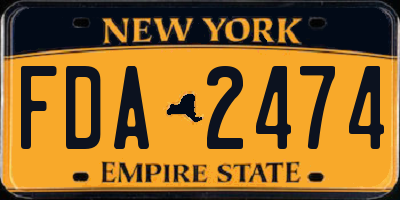 NY license plate FDA2474