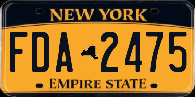 NY license plate FDA2475
