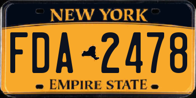 NY license plate FDA2478
