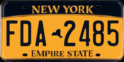 NY license plate FDA2485
