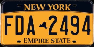 NY license plate FDA2494