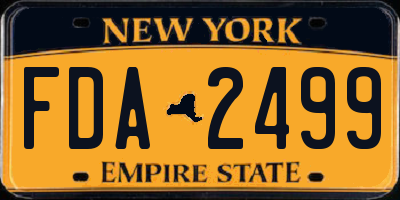 NY license plate FDA2499