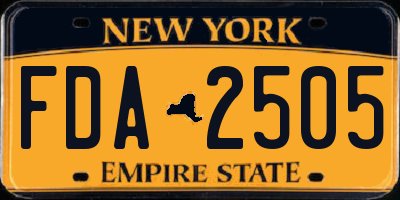 NY license plate FDA2505