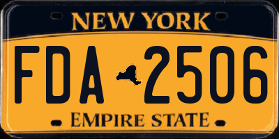 NY license plate FDA2506