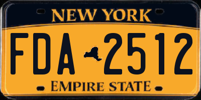 NY license plate FDA2512