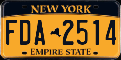 NY license plate FDA2514