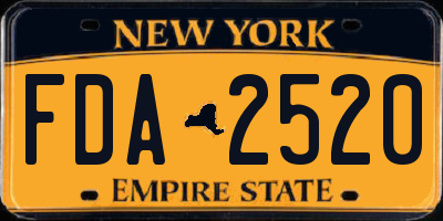 NY license plate FDA2520