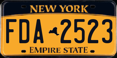 NY license plate FDA2523